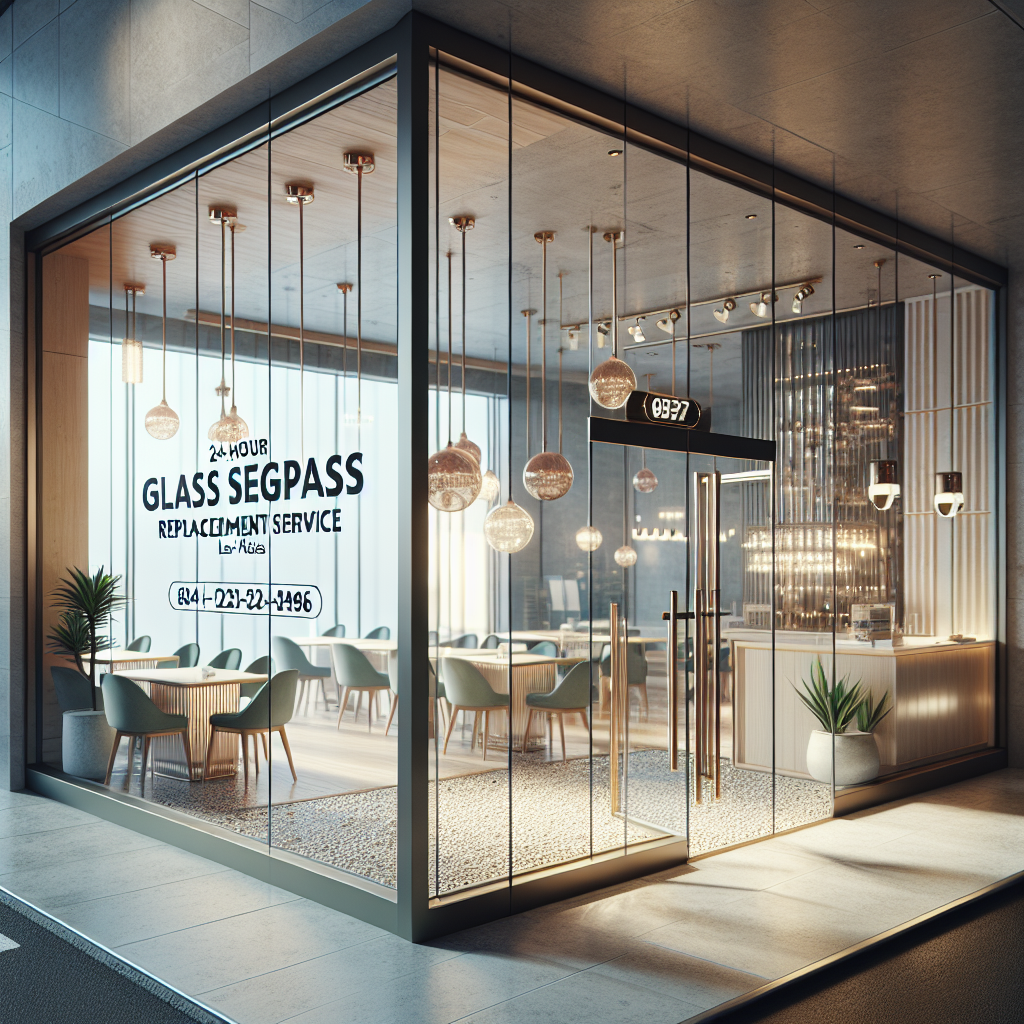 Photo-realistic glass installation with silicone seams and aluminum frame, creating realistic reflections and light in a storefront setting.