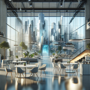 Realistic glass installation in Las Vegas storefront with aluminum frame and tempered glass.