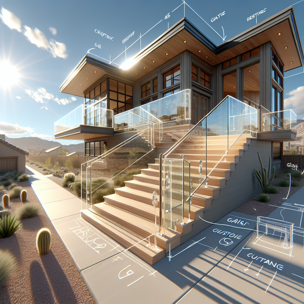 Sleek, modern glass handrail installation withstands Las Vegas sun, enhances aesthetic appeal. Highly transparent, easy to maintain. Trust the expert.