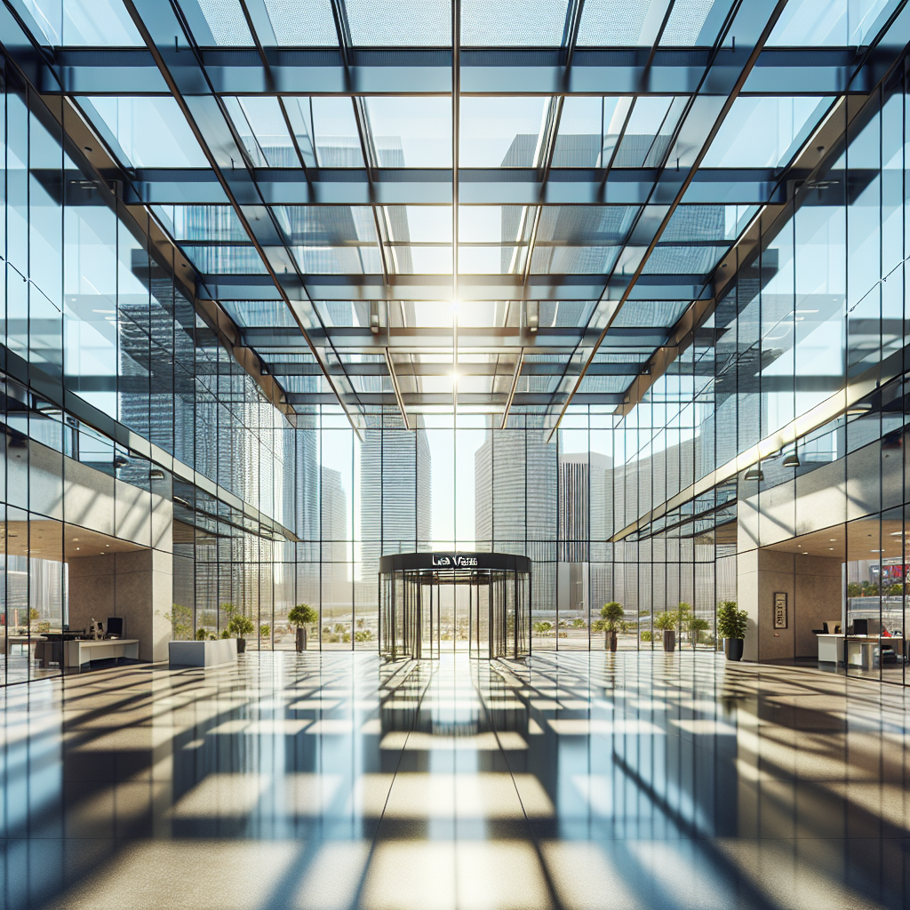 Stunning custom overhead glass entryway with tempered glass, sleek aluminum frame, and natural light reflections.