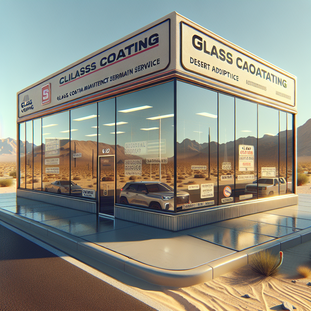Photo-realistic glass storefront reflects sunlight, energy-efficient and durable for Las Vegas.