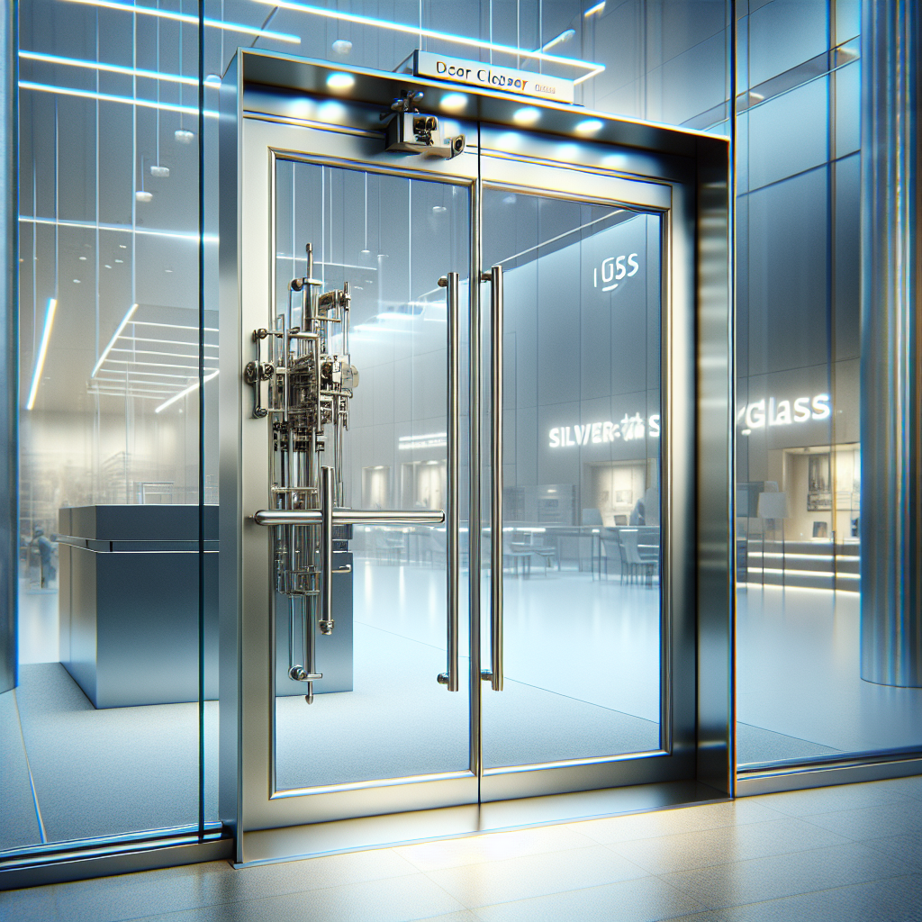 Photo-realistic glass installation in storefront with tempered glass, silicone seams, and aluminum frame, capturing reflections and natural light.