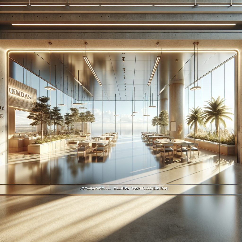 Photo-realistic glass installation with metallic reflections and perfect silicone seams in a high-end gym.