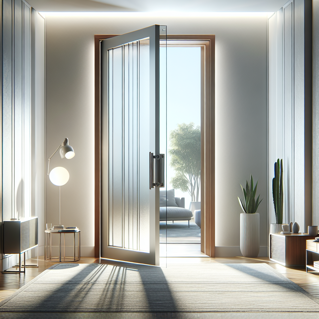 Realistic glass installation with tempered glass, silicone seams, and aluminum frame for storefronts or commercial spaces.