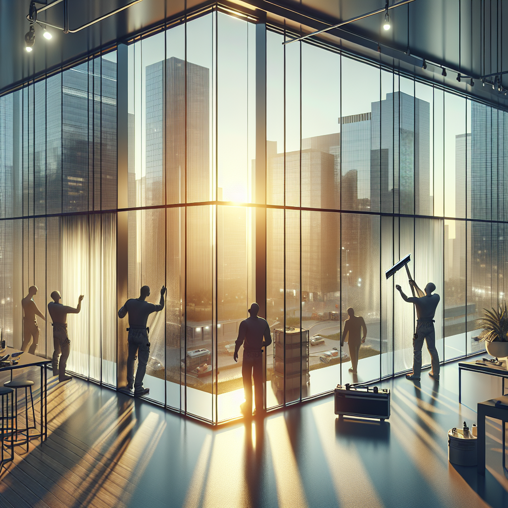 Photo-realistic glass installation with tempered glass, silicone seams, and aluminum frame for commercial properties in the Las Vegas area.
