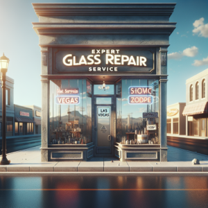 Photo-realistic glass storefront installation with aluminum frame and silicone seams.