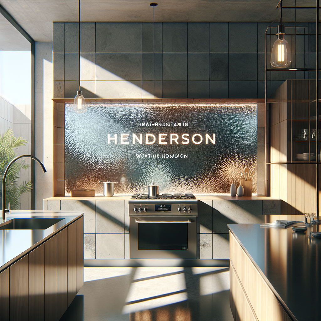 Photo-realistic custom glass backsplash with heat-resistant tempered glass, silicone seams, and aluminum frame for Henderson residents.