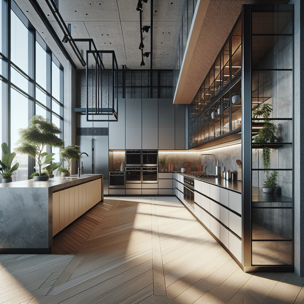 Sleek, heat-resistant glass cabinet doors with aluminum frame and tempered glass shelves reflect light and add sophisticated elegance to any kitchen.