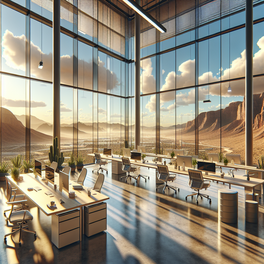 Realistic glass office partitions with aluminum frames and tempered glass for improved energy efficiency and modern aesthetics.