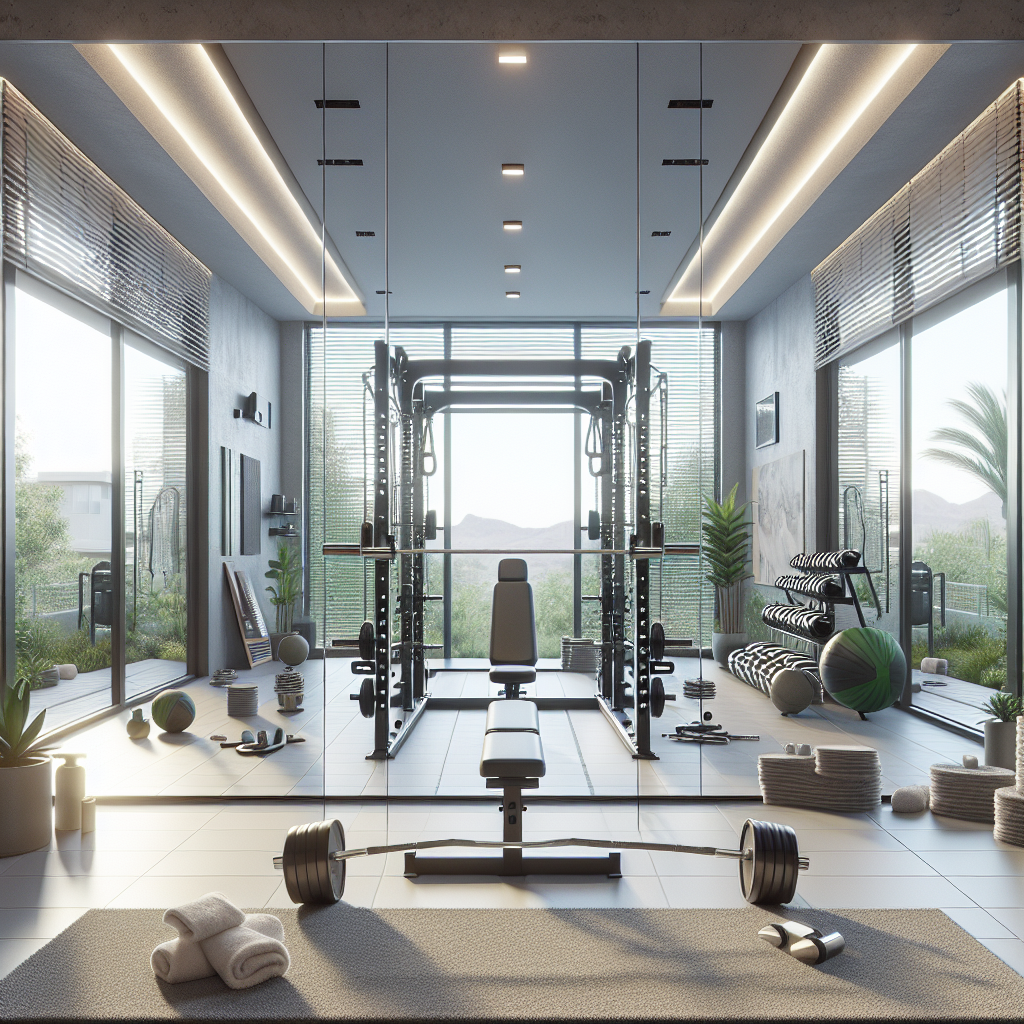 Photo-realistic glass installation for home gym with heat-resistant mirrors in 89085 North Las Vegas area.