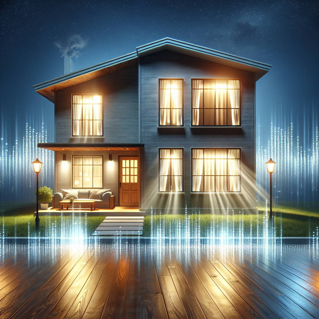 Realistic glass installation in residential space with city skyline reflections.