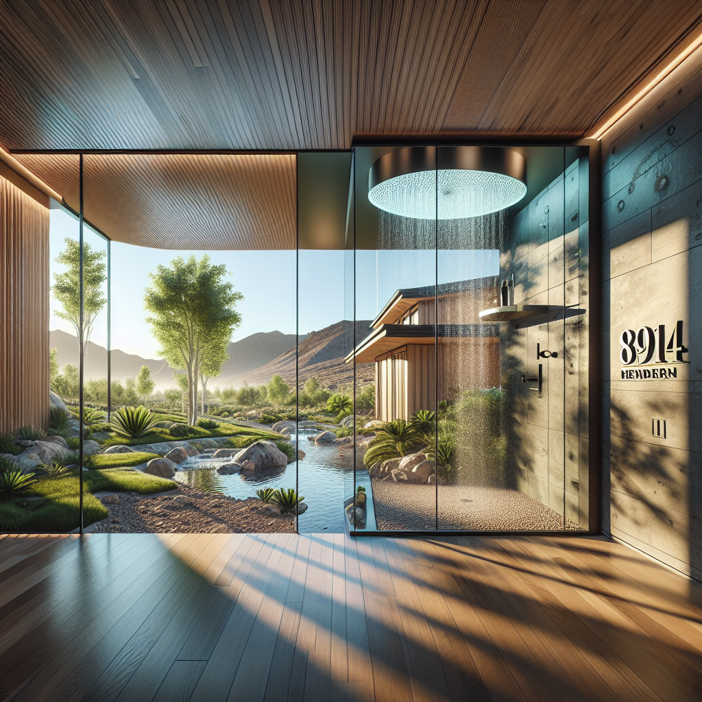 Luxurious, modern, and realistic glass shower environments with seamless design and high-quality materials.