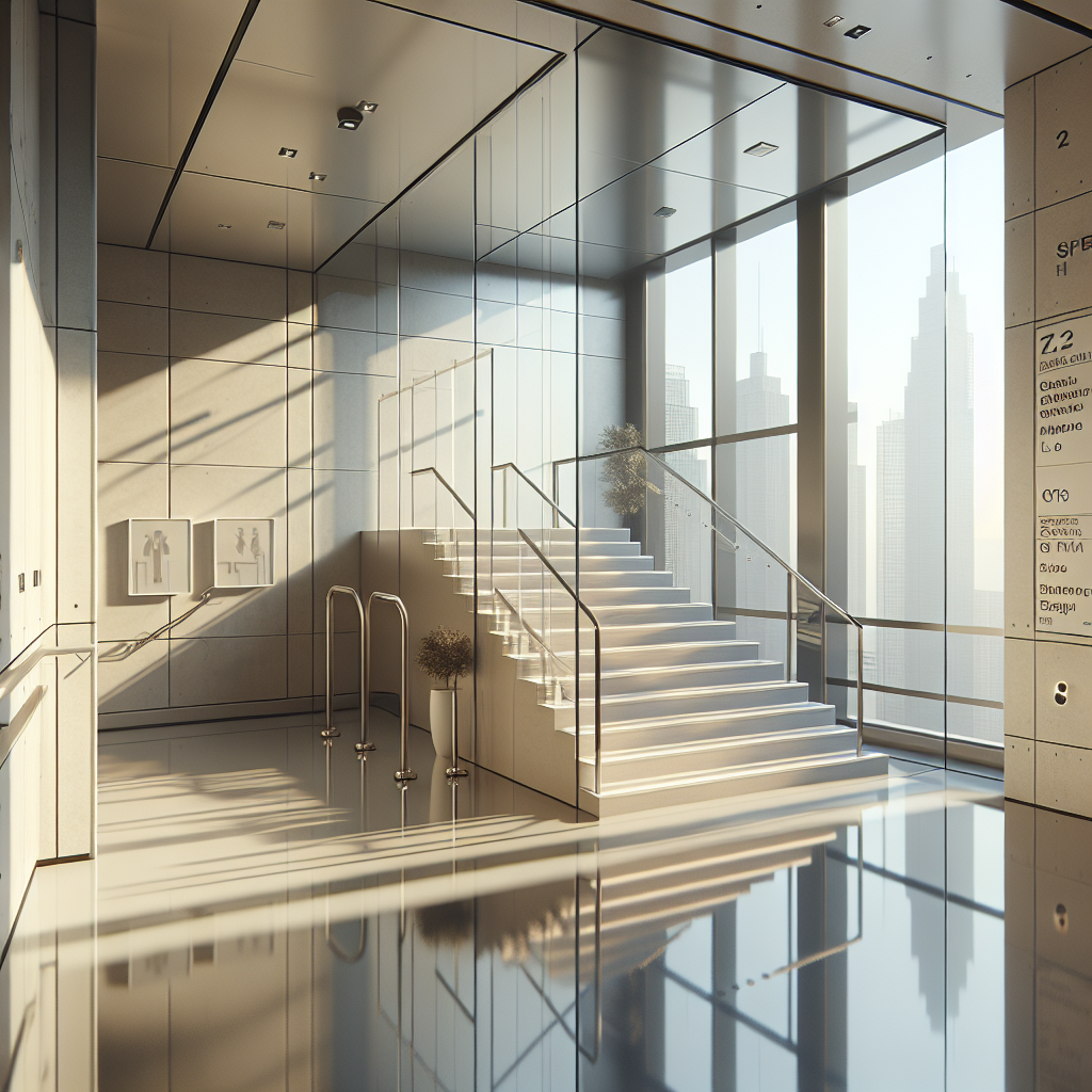 A photo-realistic glass installation reflects vibrant light in a modern storefront.