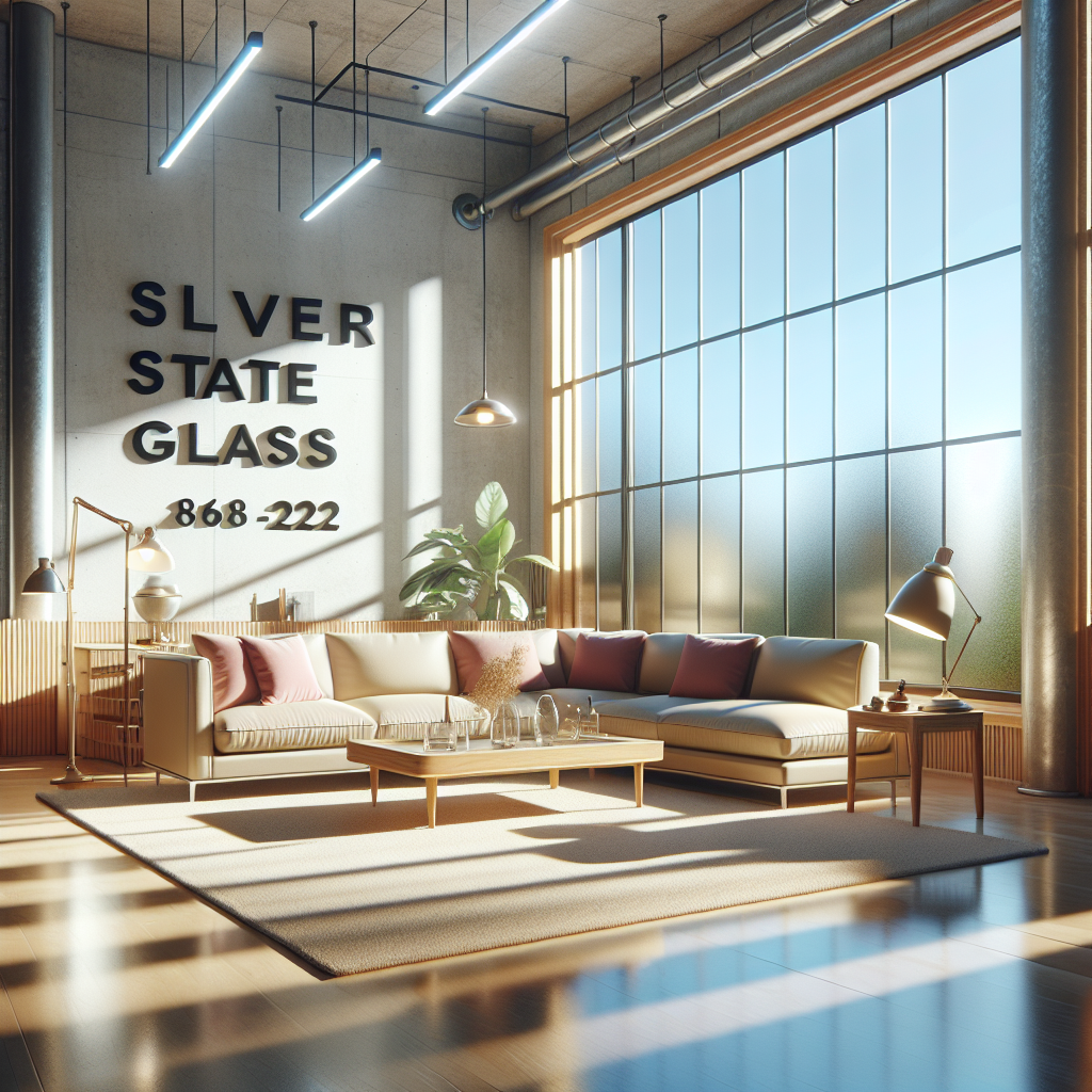 Photo-realistic glass installation with reflections and seamless silicone seams in a modern gym.