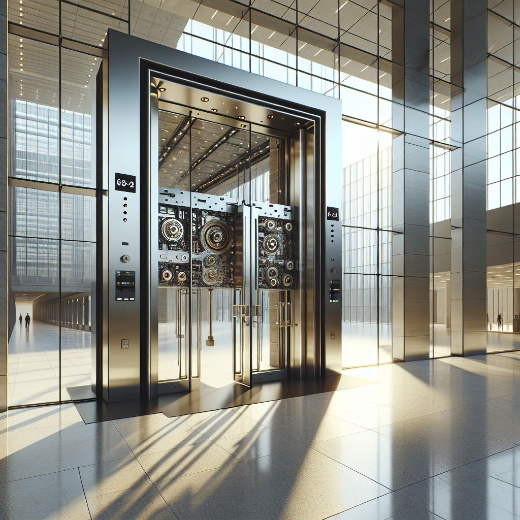=Commercial glass door hardware repair image: Damaged commercial glass door lock and handle being repaired.