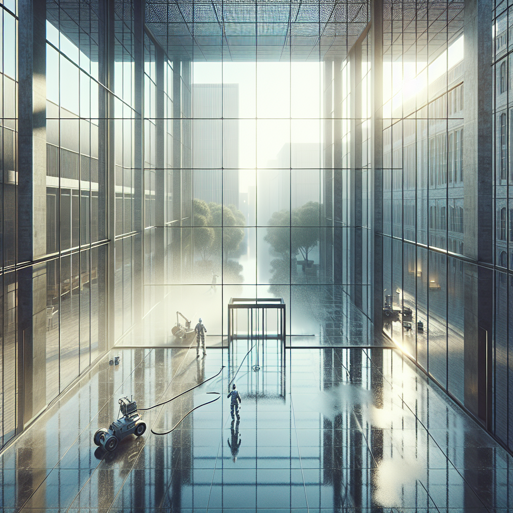 =Commercial glass maintenance contract image: Glass window with cracks and scratches.