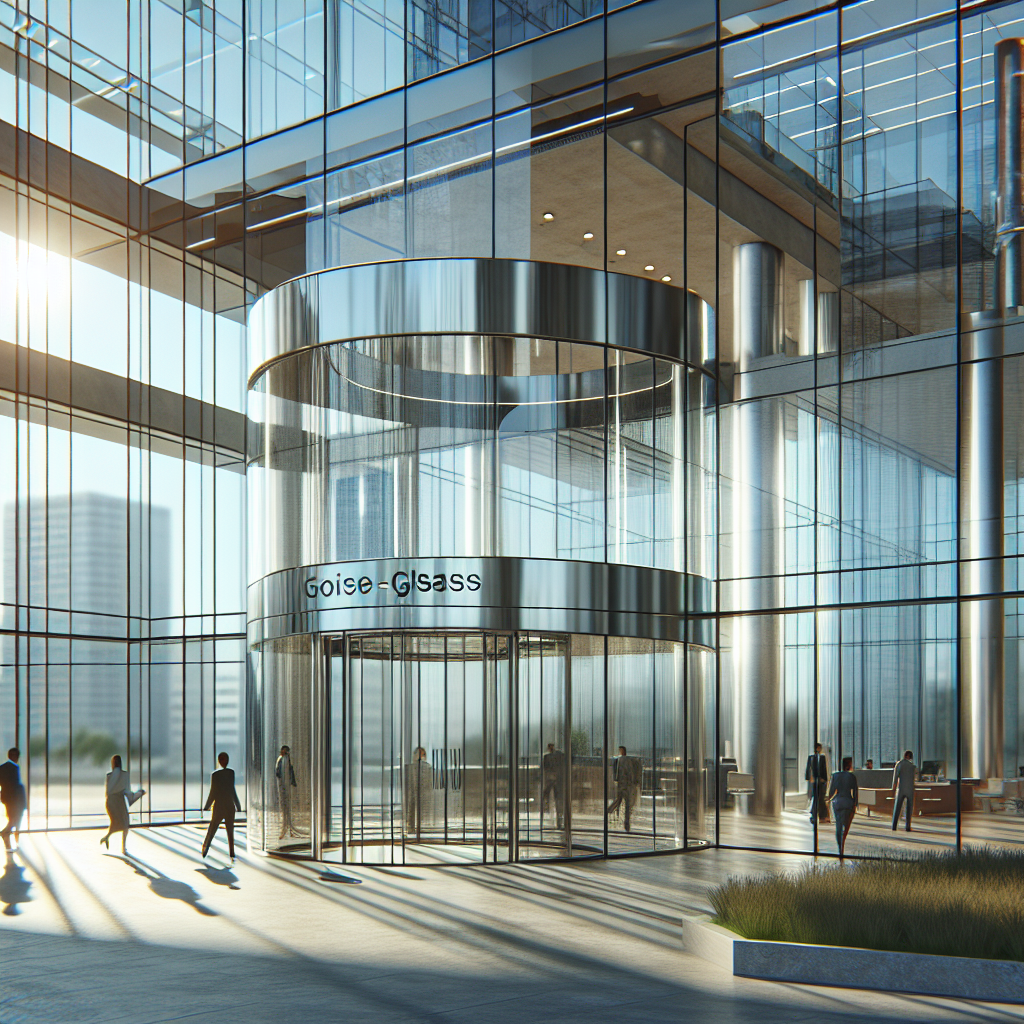 =Glass office entryway under construction in Las Vegas, NV.