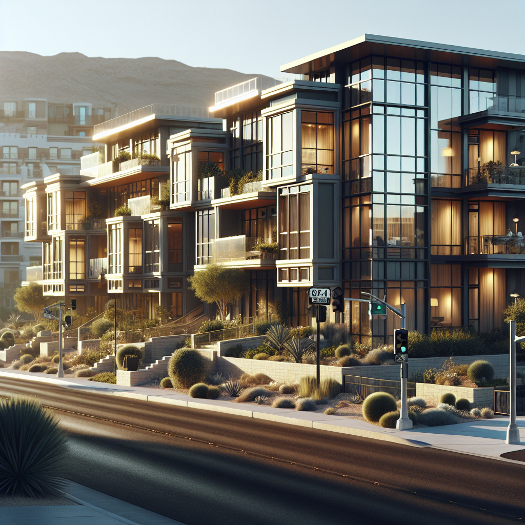 Photo-realistic residential window tinting installation with desert landscape reflection.