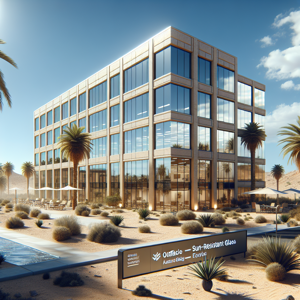 Realistic sun-resistant glass installation for office building in Summerlin, Las Vegas, 89144.