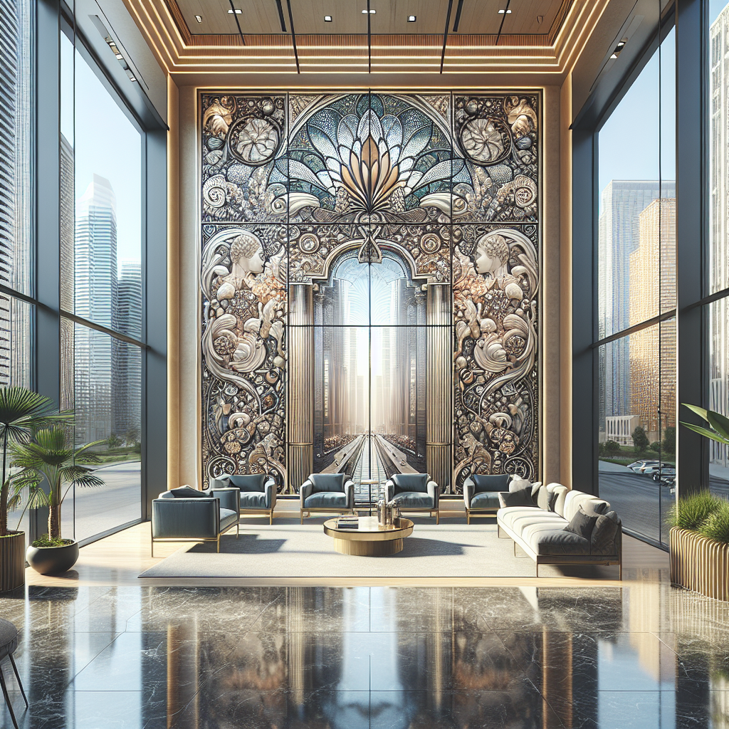 Realistic glass storefront with clear reflections and aluminum frame.
