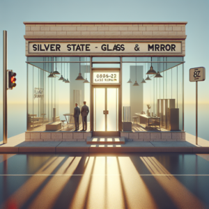 Photo-realistic glass storefront with aluminum frame and energy-saving features.