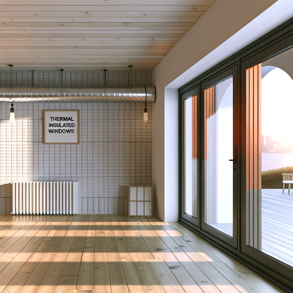 =Insulated windows with multi-paned glass and insulating gases between them. Reduces heat transfer, lowers energy costs.