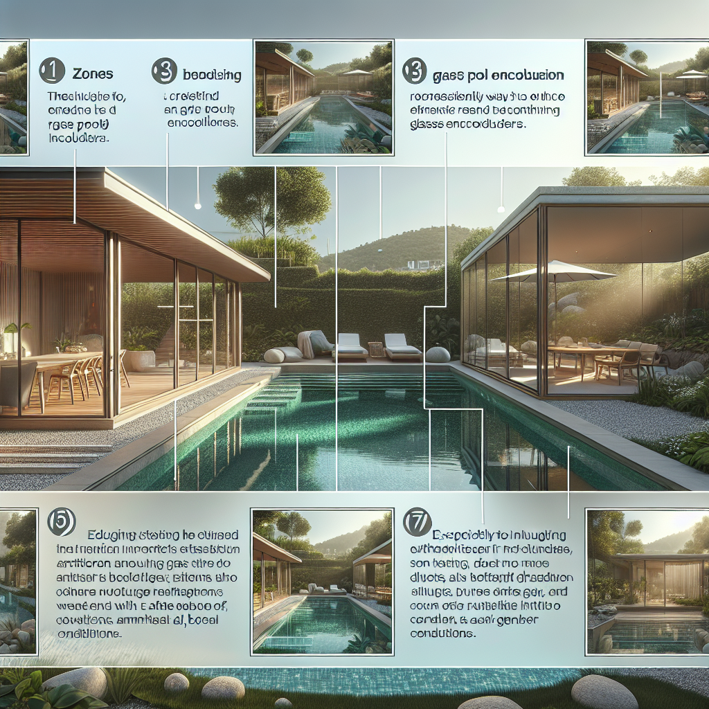 =Stylish glass pool enclosure with sleek, modern look.