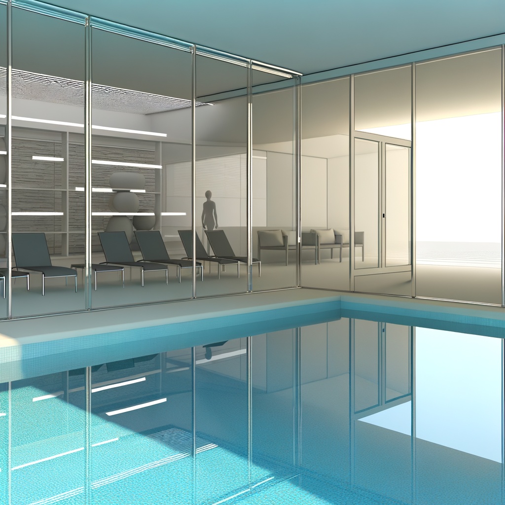 =Glass pool fence with unobstructed view and sleek design.