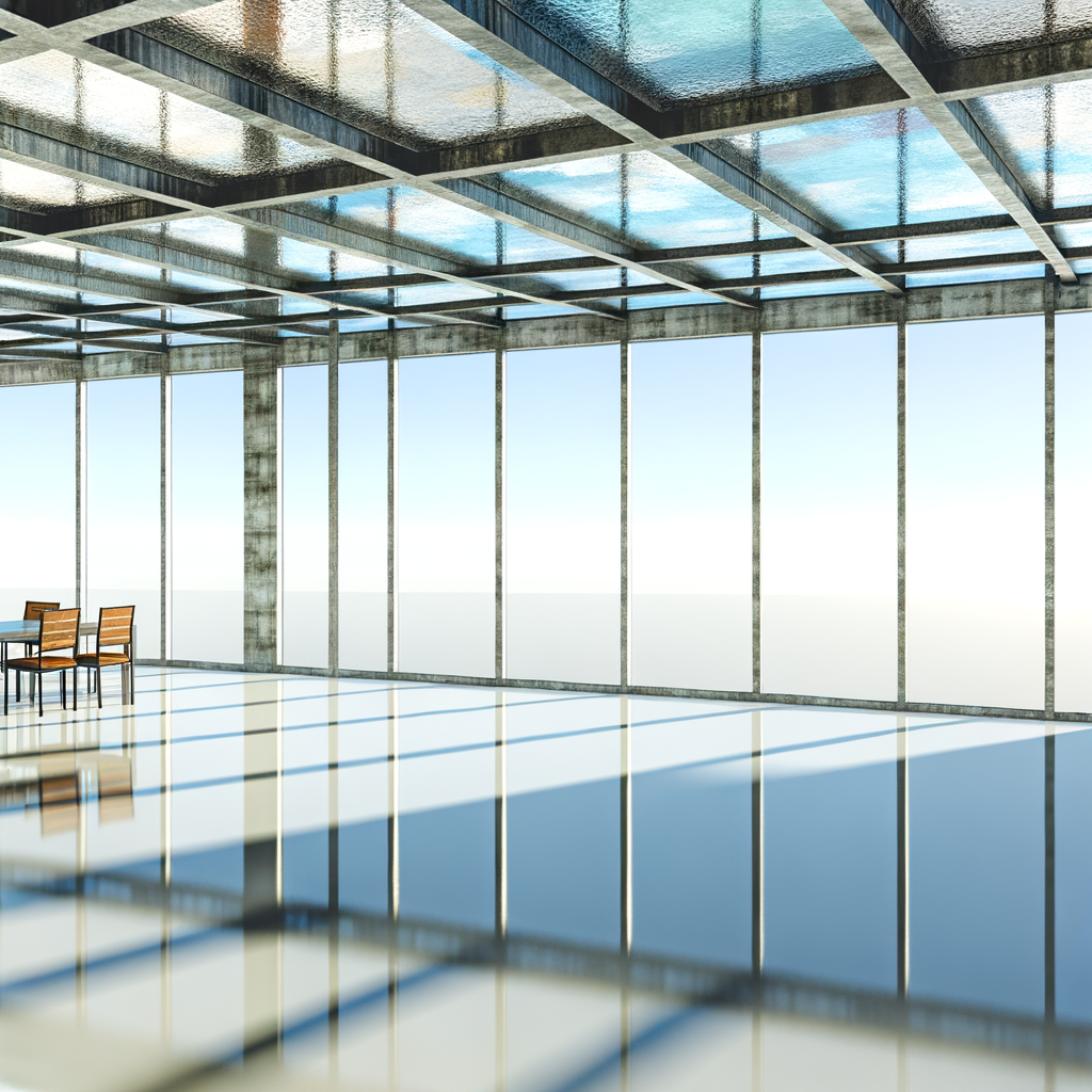 =Modern, energy-efficient glass panels with insulation properties.