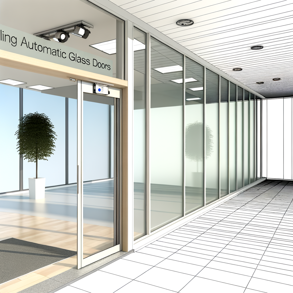 =Automatic sliding glass doors operating in a bright, modern space.