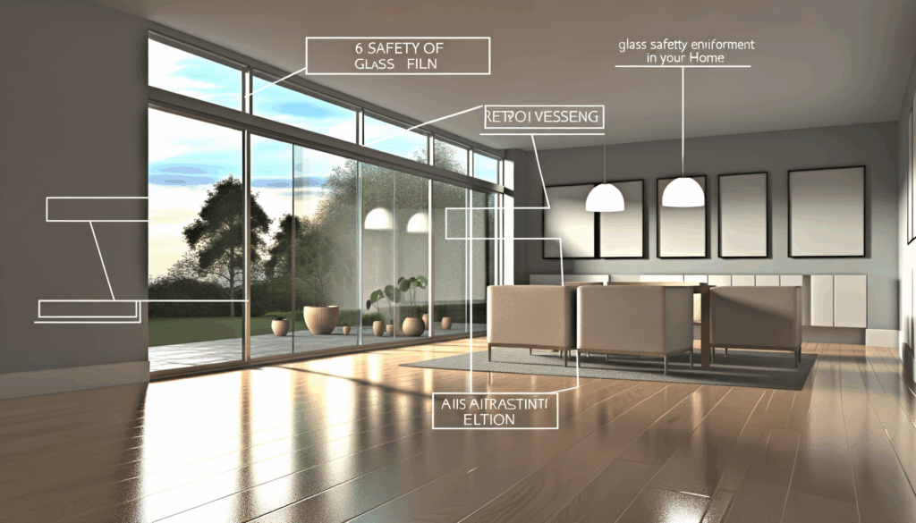 =A roll of transparent glass safety film.