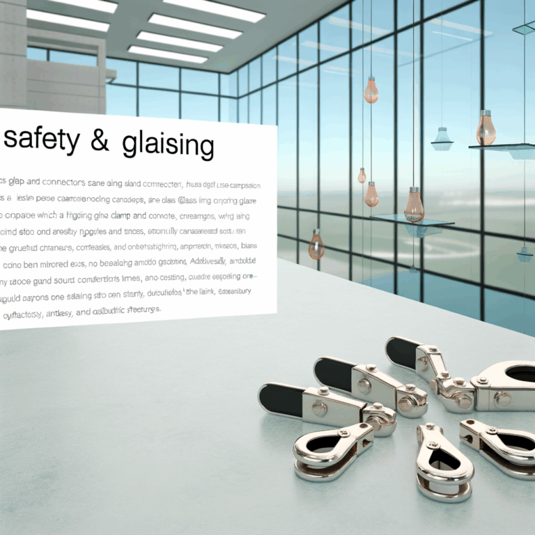 =Glass clamps and connectors on a glass railing