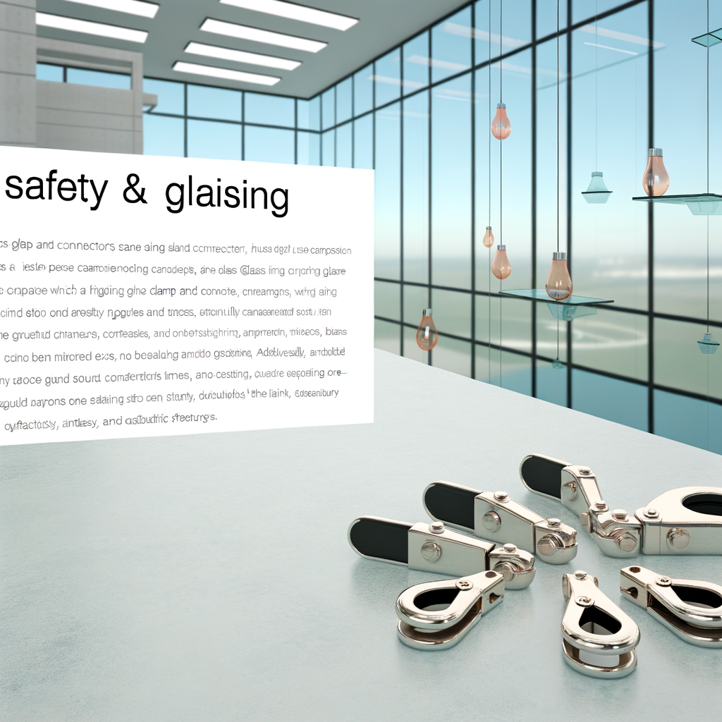 =Glass clamps and connectors on a glass railing