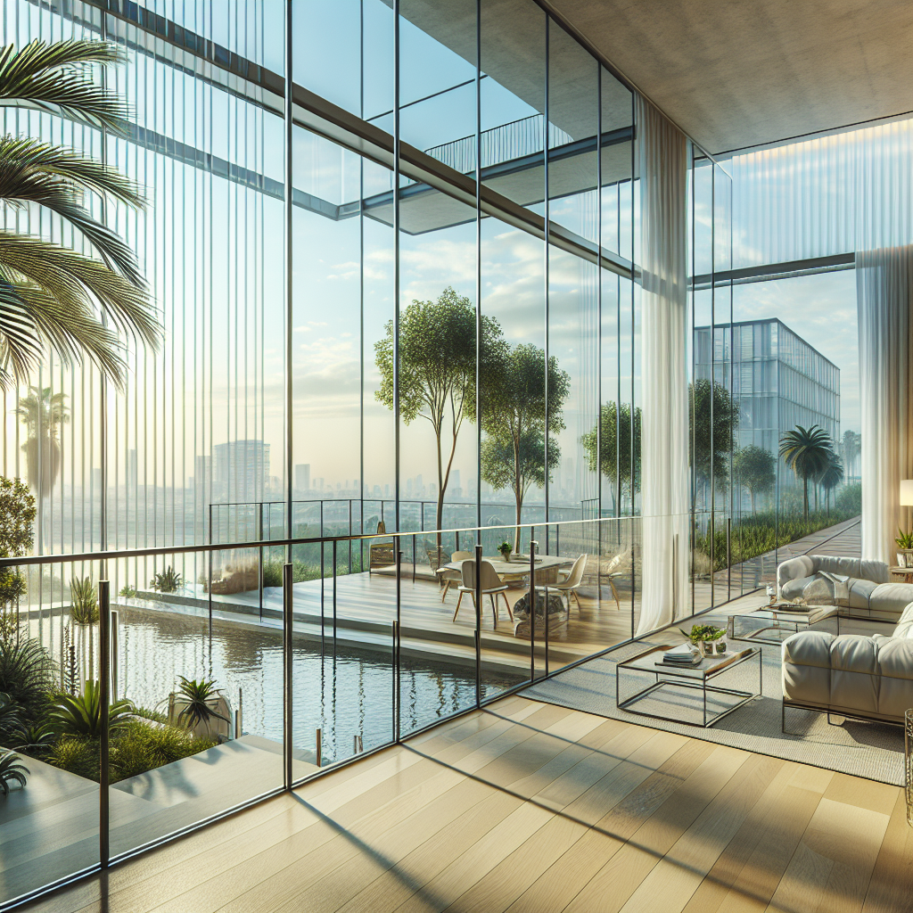 =Laminated glass railings in a modern and sleek environment.
