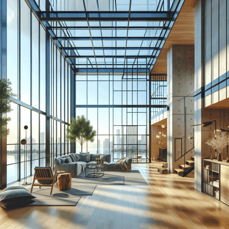=Tinted glass windows enhancing energy efficiency, privacy, and modern design.