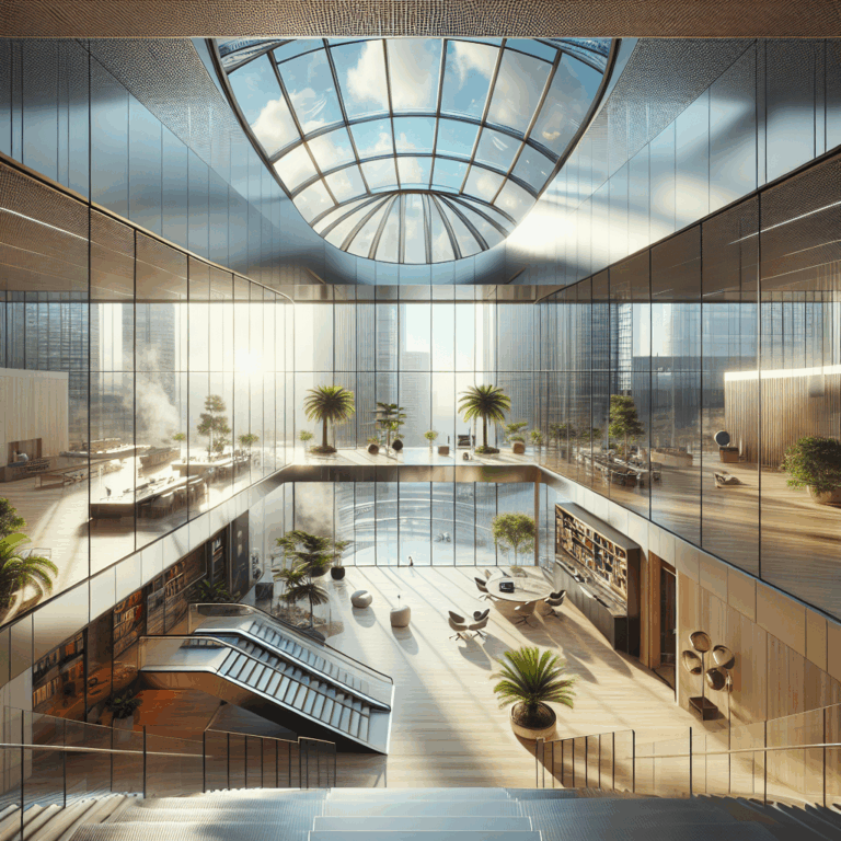 =Laminated glass skylights installation with natural lighting available through the skylights