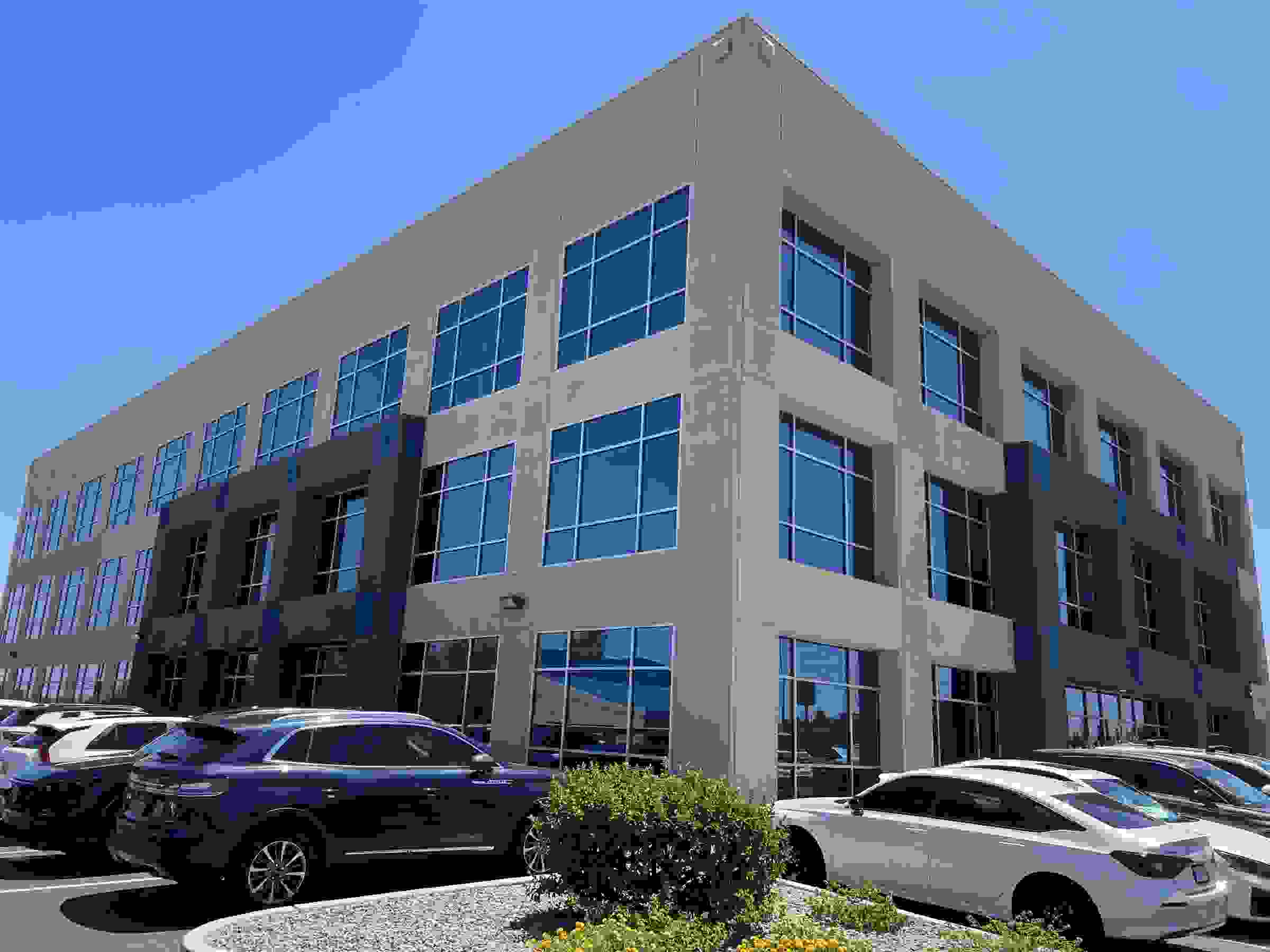 Las Vegas commercial office building with tinted glass windows