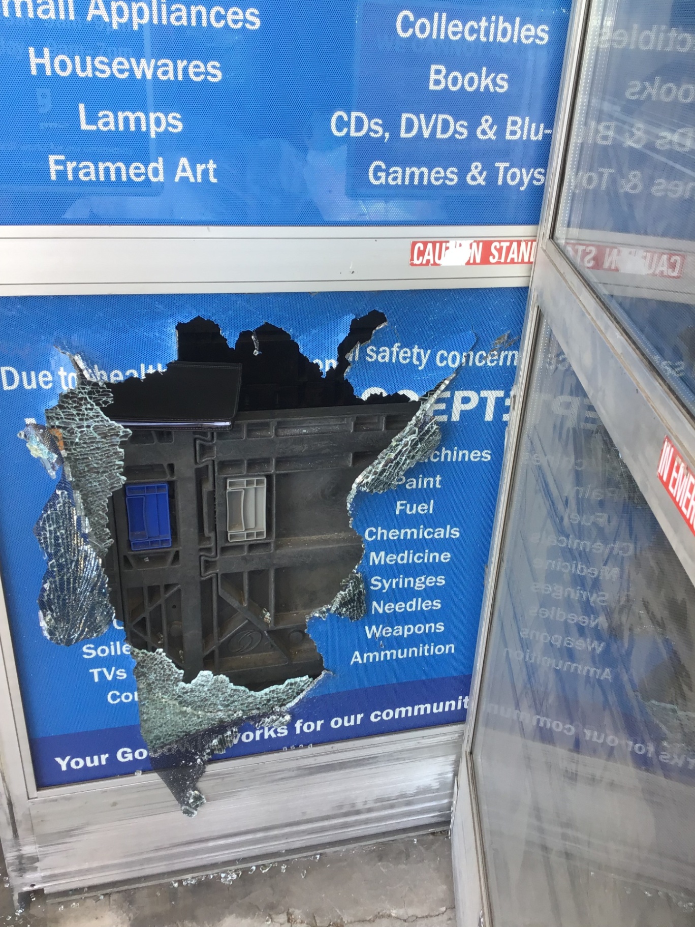 Retail storefront damaged