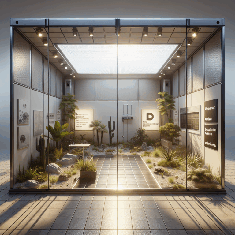 A photo-realistic, impact-resistant glass storefront reflects the cityscape, enhancing the aesthetic appeal and safety of the building.